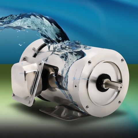 The IronHorse stainless steel motors by AutomationDirect feature 304 stainless steel frames and shafts and are designed for washdown applications. Courtesy: AutomationDirect