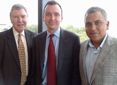 From left, Doug Todd, director of governmental affairs, Siemens Corp.; David McIntosh, vice president for federal lobbying and governmental affairs, Siemens Corp.; and Raj Batra, president, Industry Automation Division, Siemens Industry Inc. CFE Media pho