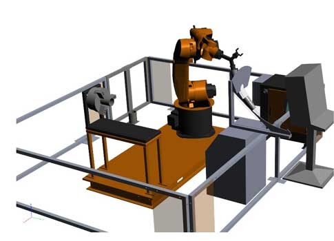 Siemens demonstrates Kuka Robotics integration for workpiece handling at IMTS 2012. Motion is controlled by Kuka mxAutomation software through the Siemens Sinumerik CNC, easing integration and operations. Courtesy: Siemens