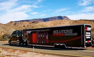 Mitsubishi Electric Automation's Solutions in Motion is a mobile showroom that has interactive demonstration pods as well as an industrial, bottling-line demonstrating new products. Courtesy: Mitsubishi Electric