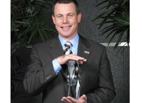 Todd Williams, program manager, systems, facilities and design/build, SAIC Energy, Environment and Infrastructure accepted a 2013 System Integrator of the Year Award from Control Engineering on behalf of the firm; CFE Media photo by Peter Welander