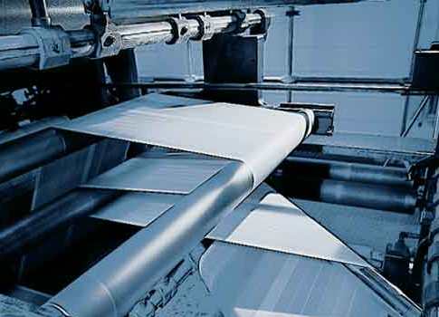 Mass production of printed electronic devices can be achieved with a roll-to-roll system featuring highly regulated web tension. Courtesy: Bosch Rexroth