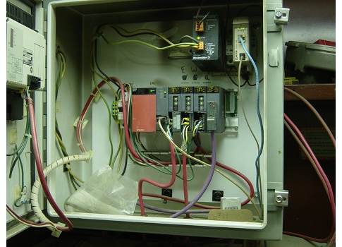 This control cabinet, with the master controller for a NYC tunnel boring machine, shows three CC-Link networks. Fieldbus networks, such as CC-Link, do not require switches to guarantee control system determinism and can be laid out in multiple configurati