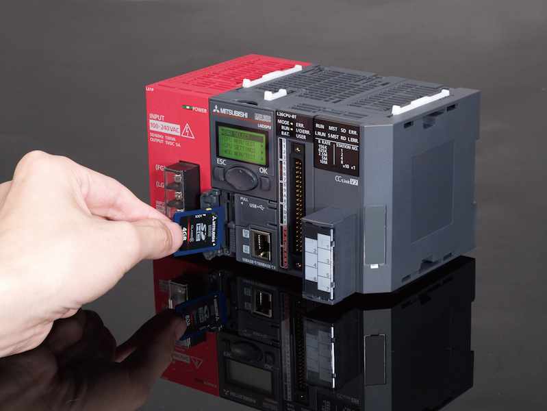 The MELSEC-L programmable controller customizes hardware configurations for scalable machines and integrates sequence, motion, temperature, and vision control into a single package. Courtesy: Mitsubishi Electric