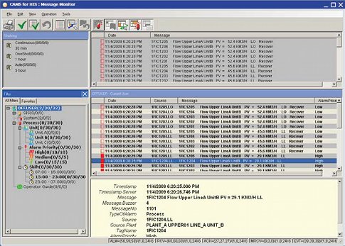 Figure 3: This alarm summary window is an effective tool for displaying alarms to operators in a manner allowing quick and comprehensive response. Courtesy: Yokogawa