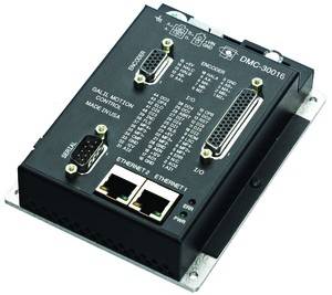 Galil Motion Control's DMC-30016 pocket motion controller combines a single-axis motion controller with a 1.4 A/phase stepper drive in a compact unit. Courtesy: Galil Motion Control