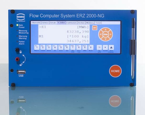 The ERZ-2000 NG Flow Computer and Gas Volume Corrector by Honeywell is designed for gas flow meters including turbine, vortex, and ultrasonic and uses two Ethernet plugs to communicate with separate IP networks. Courtesy: Honeywell