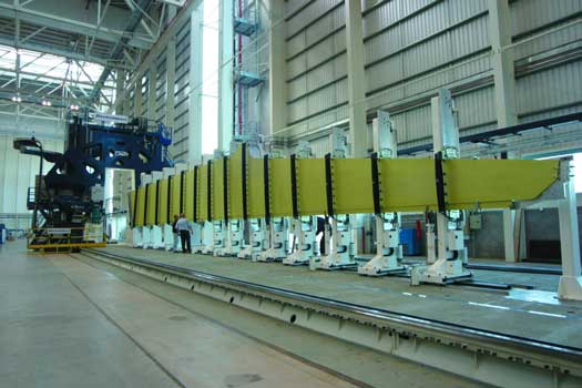 Photo: This Electroimpact Inc. wing-panel assembly machine at the Broughton, U.K., Airbus A380 production line uses Renishaw RGH41 optical linear incremental encoders. RGS40 tape scales are fitted in three working areas along the machine’s 160-m traverse