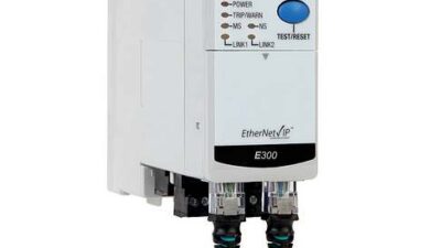 Rockwell's Allen-Bradley E300 electronic overload relay integrates communication and Ethernet and has an embedded web server to simplify maintenance and control operations. Courtesy: Rockwell Automation