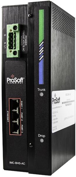 Prosoft Technology's Ethernet to Belden Blue Hose Industrial Media Converter allows companies to upgrade their Allen-Bradley Remote I/O system with minimal downtime by running EtherNet/IP communications over the existing Remote I/O network. Courtesy: Pros
