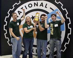 The National Tooling & Machining Association (NTMA) National Robotics League begins its fifth year. Featured are the 2011 Champions from the University of South Florida team, who won with their robot The Brain. Courtesy: NRL