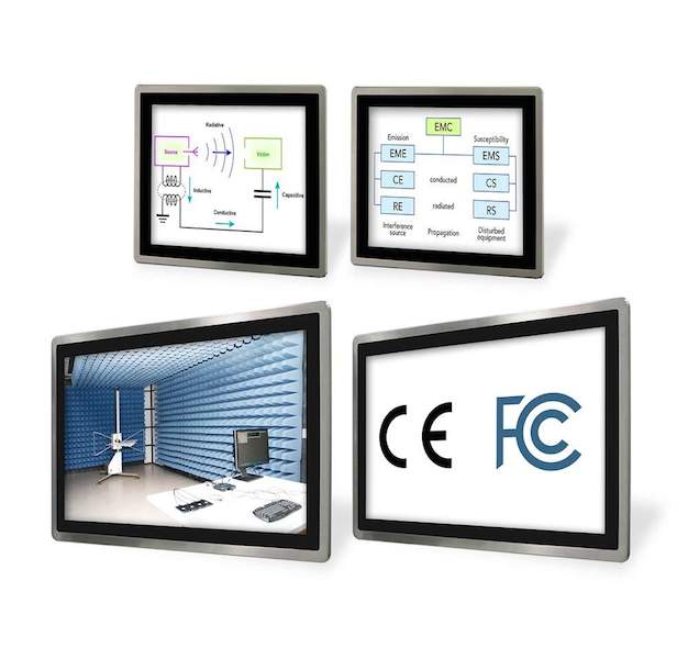 American Industrial Systems (AIS) operator interfaces and HMI panel PCs are engineered to meet electromagnetic compatibility (EMC) standards and certifications for industrial automation and process control applications. Courtesy: AIS