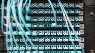 Wires plugged into a network