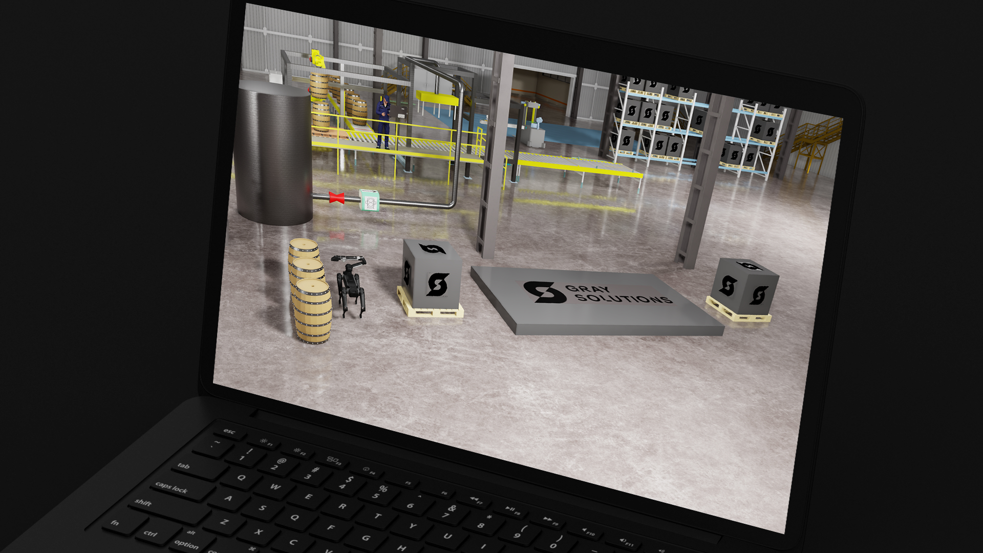 Figure 3: Precision barrel filling system visualized in Emulate 3D, highlighting high-speed accuracy and control. Courtesy: Gray Solutions