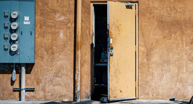 Back door to a building.