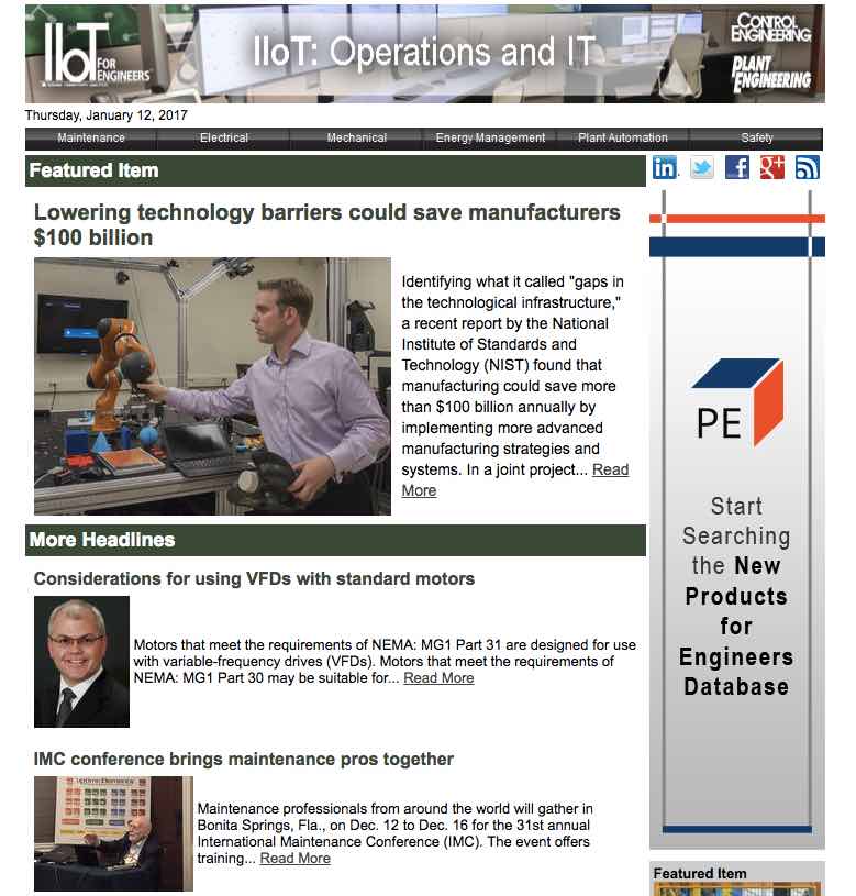 IIoT: Operations and IT Newsletter IIoT: Operations and IT Newsletter