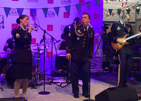 PLE1604 WEB IMG Hannover Day3Recap Party Members of the U.S. Army Europe Band and Chorus provided a rockin’ good time at Wednesday’s Select USA celebration at Hannover Messe 2016. Courtesy: CFE Media.