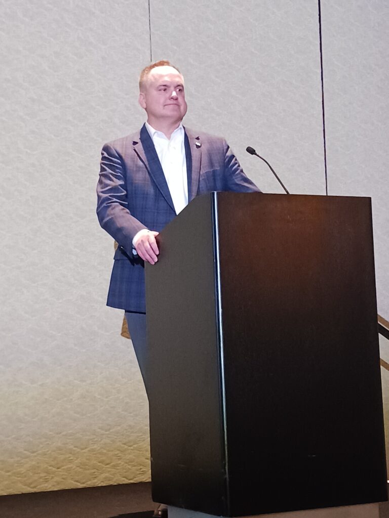 Tom Kurtz, Hexagon vice president EAM portfolio strategy, explained benefits of Hexagon’s HxGN Alix, an AI-powered assistant to help industrial enterprises digitally transform heavy asset operations and how the generative AI tool offers data security, privacy, accuracy and accessibility to enterprise asset management (EAM) customers, at the 2025 ARC Industry Leadership Forum by ARC Advisory Group
Courtesy: Mark T. Hoske, Control Engineering